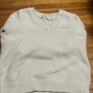 Cozy White V-Neck Sweater